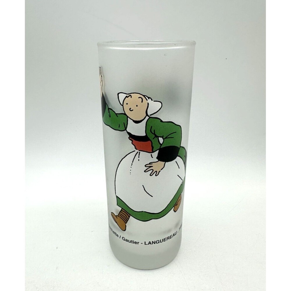 Vintage Becassine Doll French Bleuette Character Shot Glass Hachette Cups 1997